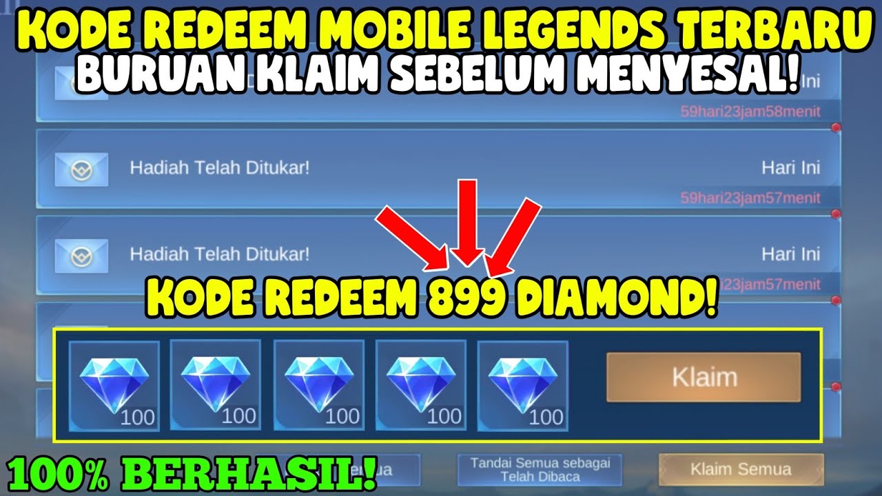 KODE REDEEM 899 DIAMOND ML TERBARU KODE REDEEM MOBILE LEGENDS KODE ...