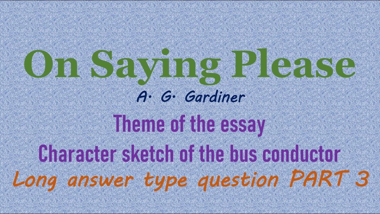 what is a character sketch essay