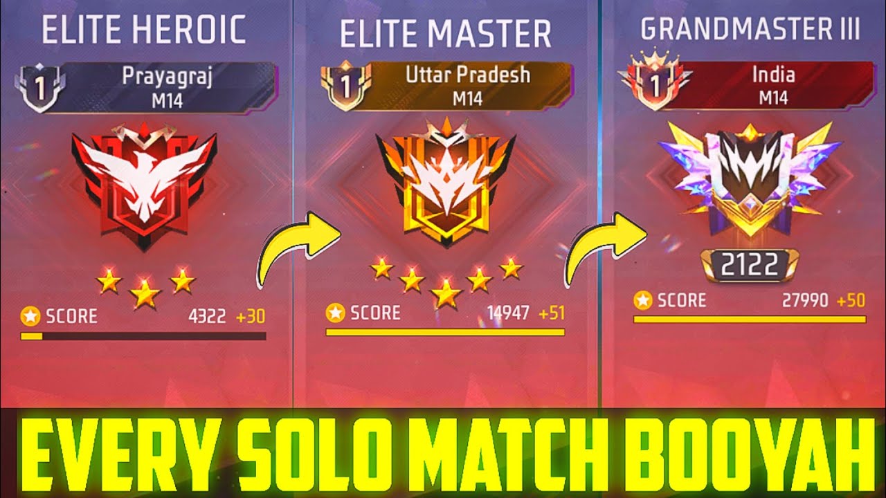 Every Solo Match Booyah ✅ | Solo Rank Push Tips And Tricks| Season 47 