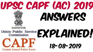 CAPF 2019 paper solved