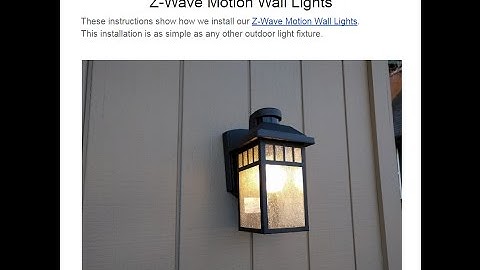 007 Systems Outdoor Z-Wave Motion Wall Light Installation