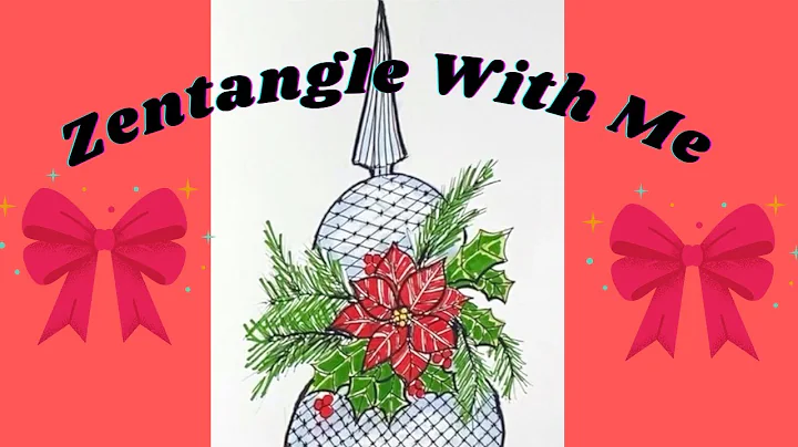 Holiday Doodle for Fun, Zentangle Patterns, Watch Me Doodle a Tree Topper Poinsettia, Holly