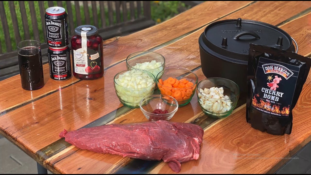 Whiskey Cola Kirsch Fleisch aus dem Dutch Oven// Beef-Cherry-Whiskey ...