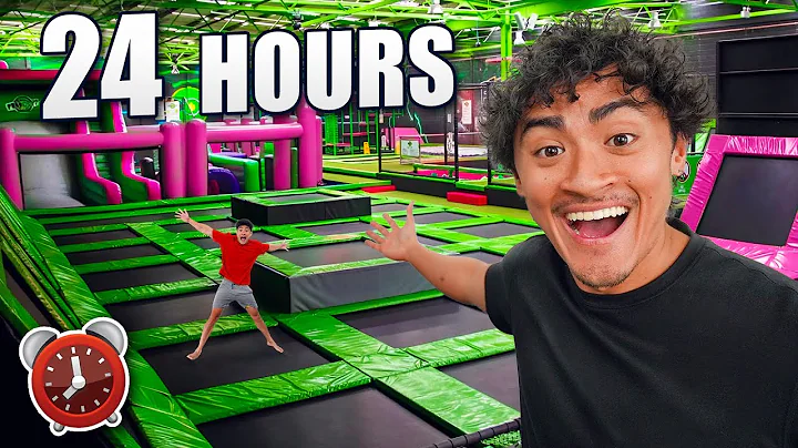 24 HOUR OVERNIGHT CHALLENGE in TRAMPOLINE PARK!