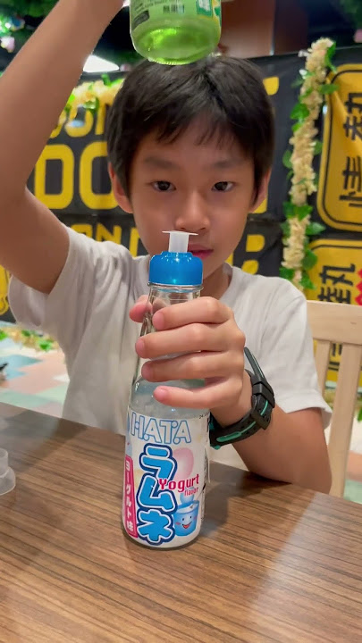 Hata Ramune Yogurt flavour. Japanese soda. #funwithjun #shorts #japan