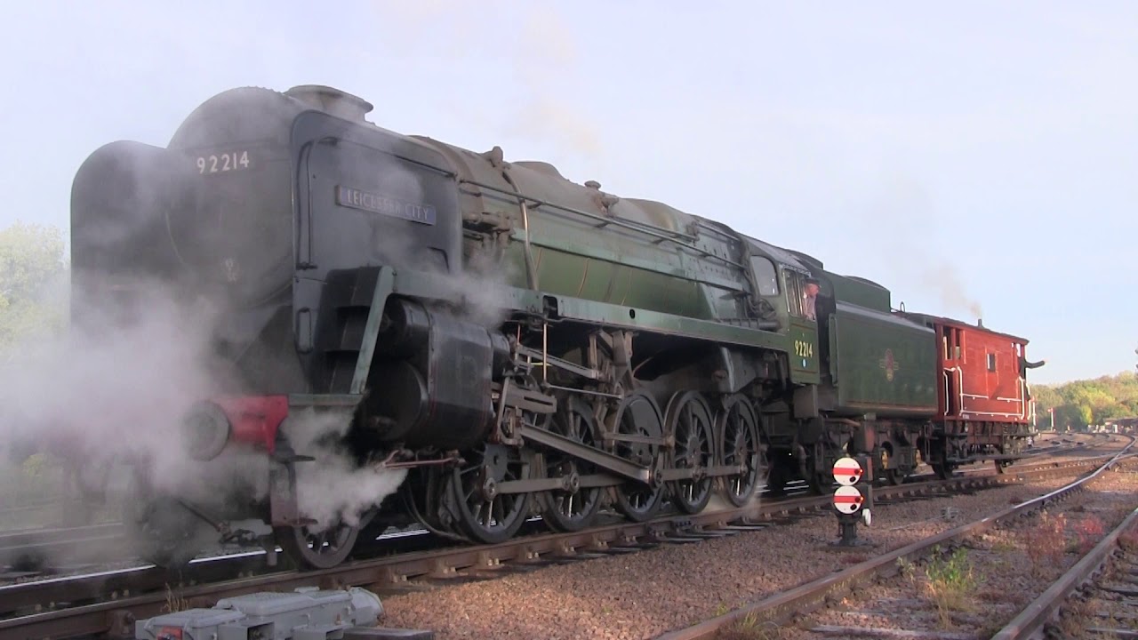 BR Class 9F No.92214 'Leicester City' shunting freight at Swithland ...