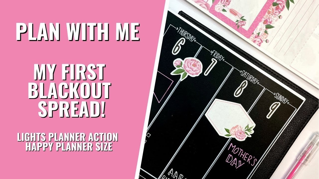 MY 1ST BLACKOUT SPREAD | LIGHTS PLANNER ACTION INSERTS