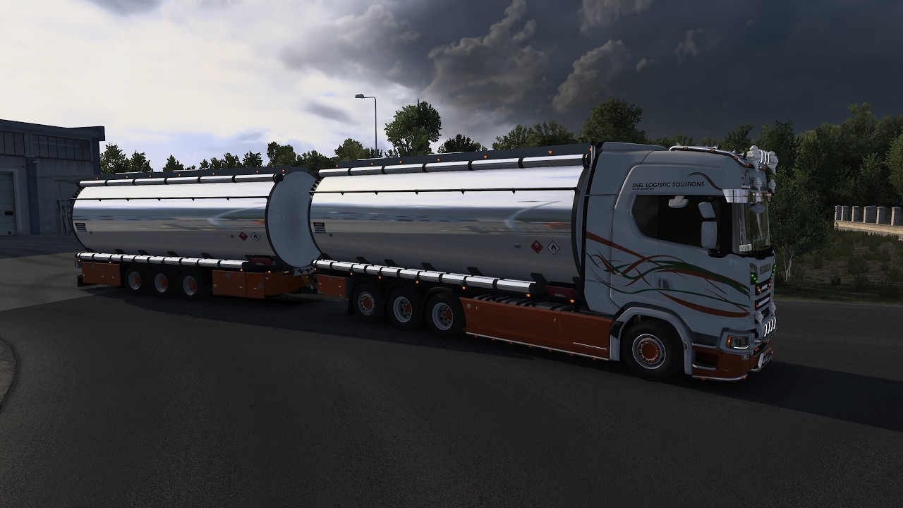 ETS2 Tandem Scania citerne , on roule pour SNEL Logistic !...