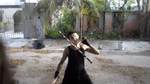 3 staff juggling my creation