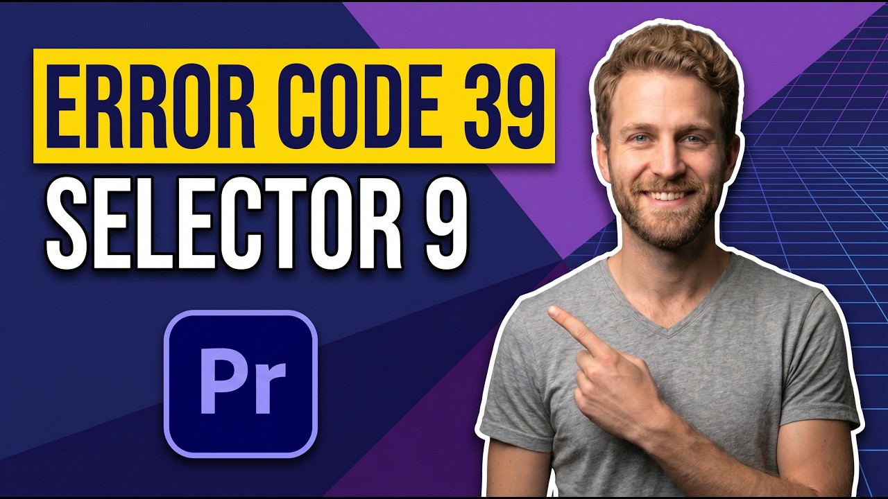 Premiere Pro Error Code 39 Selector 9 (Easy Export Fix Guide) - YouTube