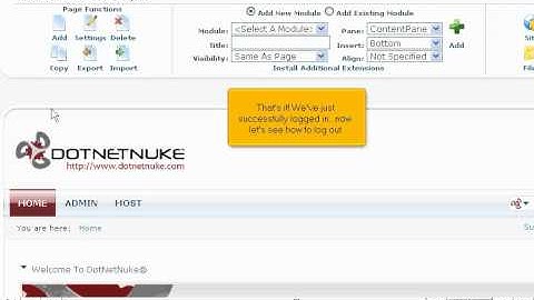 How to login to DotNetNuke - DotNetNuke Tutorials