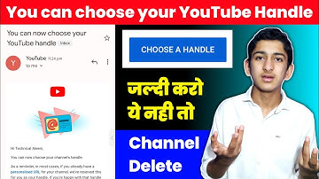 You can now choose your YouTube handle