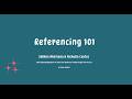 Recording of Live Session - Referencing 101