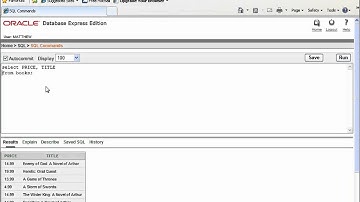 SQL with Oracle 10g XE - Using SELECT and WHERE to Query a Table