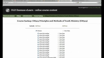 Moodle backup and restore