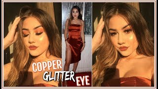 COPPER GLITTER EYES MAKEUP TUTORIAL ♡ Adyel Juergensen