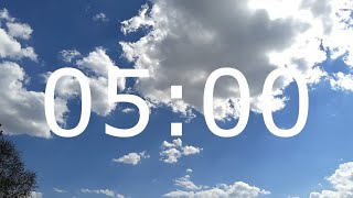 5 Minute Spring Timer with Relaxing Music and Blue Sky for Meditation