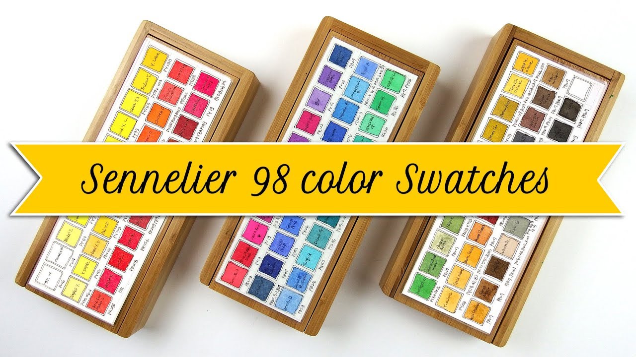 Swatch with Me Again! Sennelier Watercolors Full Line (Live Stream) 