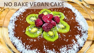 HEALTHY NO BAKE VEGAN CAKE | delicious+easy recipe