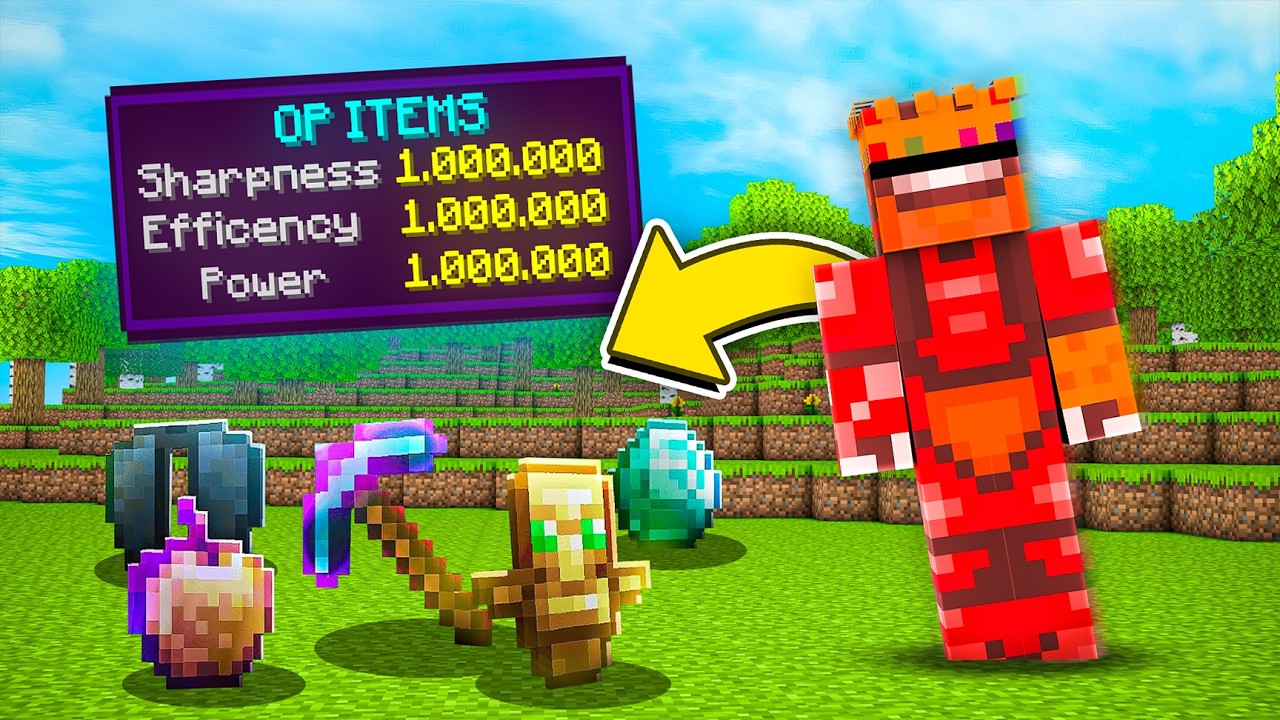 Minecraft, But Damage Gives OP Items...