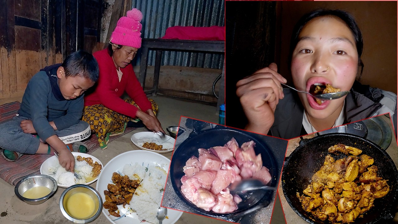 Курица на ужине со свекровью || Деревенская жизнь || @manjitacooking