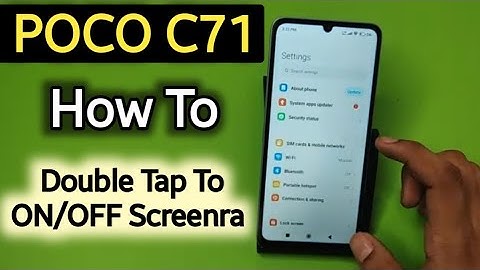 Poco C71: Double Tap To ON/OFF Screen
