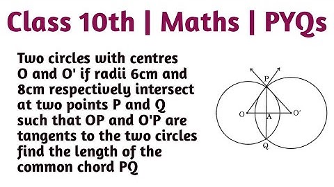 Two circles with centres O and O