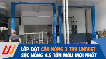 Lắp đặt cầu nâng 2 trụ UNIVIET model mới nhất cho Gara Ô tô Mạnh Ngà tại Long Biên, Hà Nội