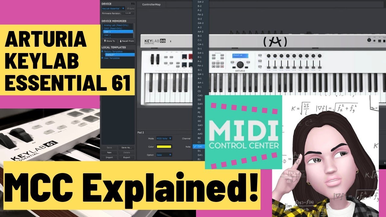 Arturia Keylab Essential 61 MCC explained (Midi Control Center) YouTube