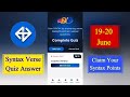 Syntax Verse quiz answers today | June 19 Syntax Verse quiz answer | Syntax Verse quiz today