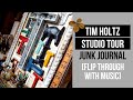 Tim holtz studio tour junk journal  flip through with music