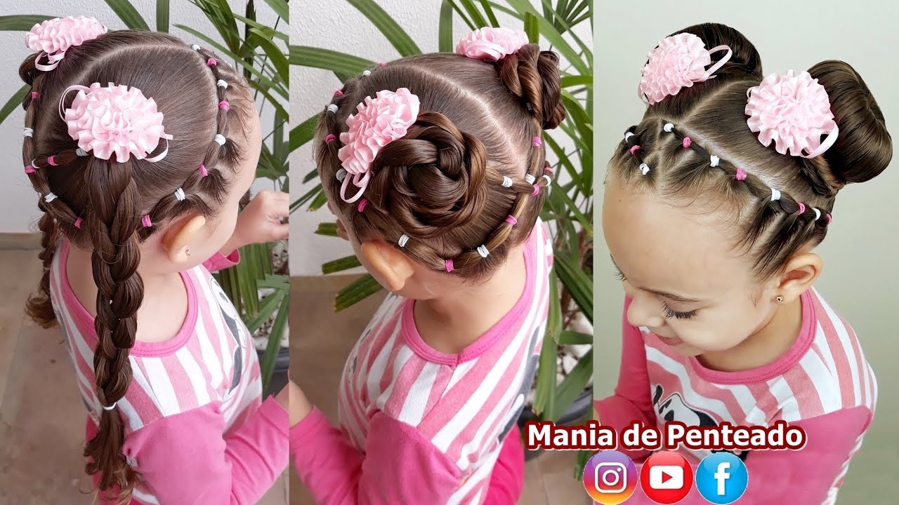 Hairstyle for girls with rubber bands, buns or braids - thptnganamst.edu.vn