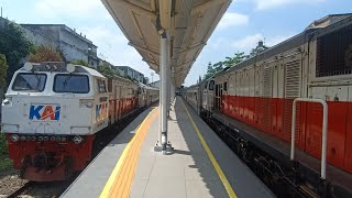 Kereta api siliwangi masuk stasiun Sukabumi