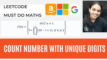 357. Count Numbers with Unique Digits Leetcode Medium Google Microsoft Interview Simple Question