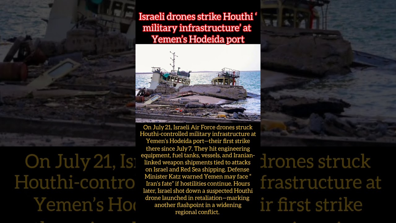 Israeli drones strike Houthi ‘military infrastructure’ at Yemen’s Hodeida port