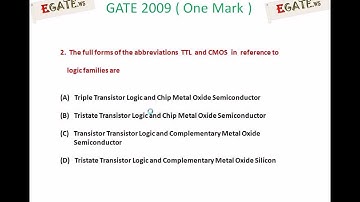 Question on Logic Families - GATE 2009 ECE (Electron Devices) - www.egate.ws
