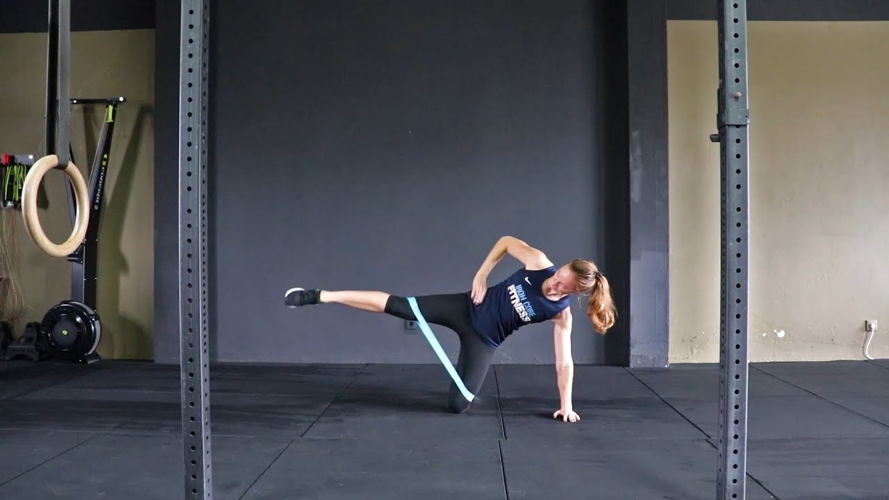 Mini Bands Kneeling Leg Raise - YouTube