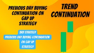 Previous Day Buying Continuation On Gap Up Strategy | Trend Reversal | Trend Continuation