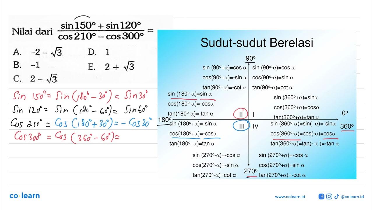Cos 120 c. Sin 150. син 315. sin 315. cos 210.