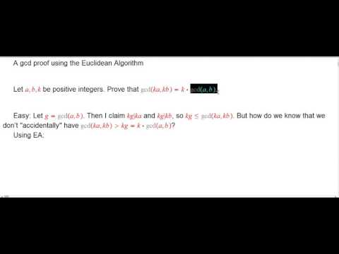 A gcd proof using the Euclidean Algorithm