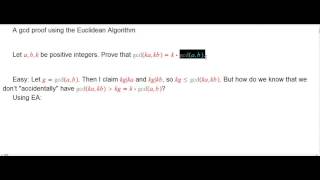 A gcd proof using the Euclidean Algorithm