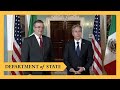 Secretary Blinken meets with Mexican Foreign Secretary Marcelo Ebrard at the Department of State