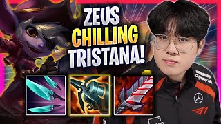 ZEUS CHILLING WITH TRISTANA! - T1 Zeus Plays Tristana TOP vs Vayne! | Season 2024