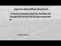 Agrocare Sales Officer Question 3