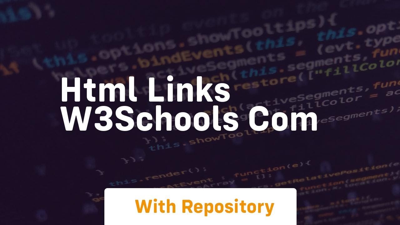 Html links w3schools com - YouTube
