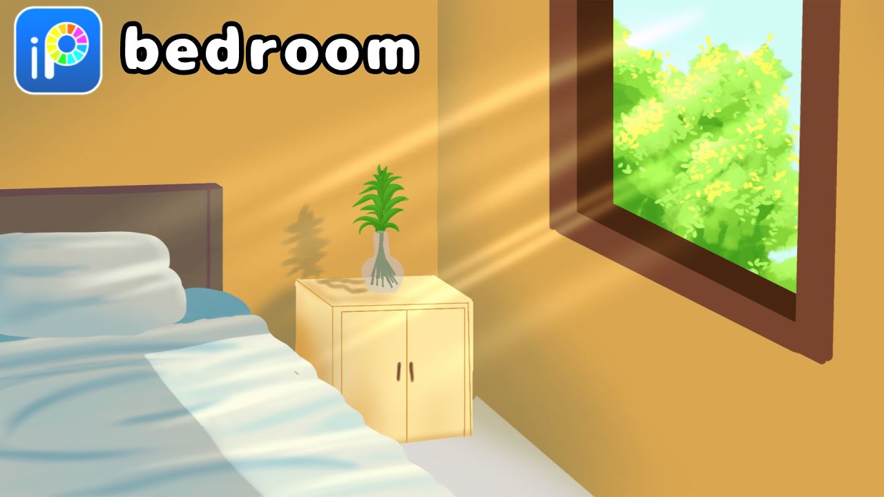 how to draw anime bedroom tutorial - YouTube