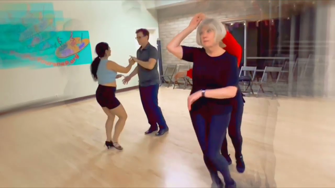 Salsa Suave Intermediate Combos with Tuens, Pivots, Sacadas, & Spins dances to a slower Twmpo