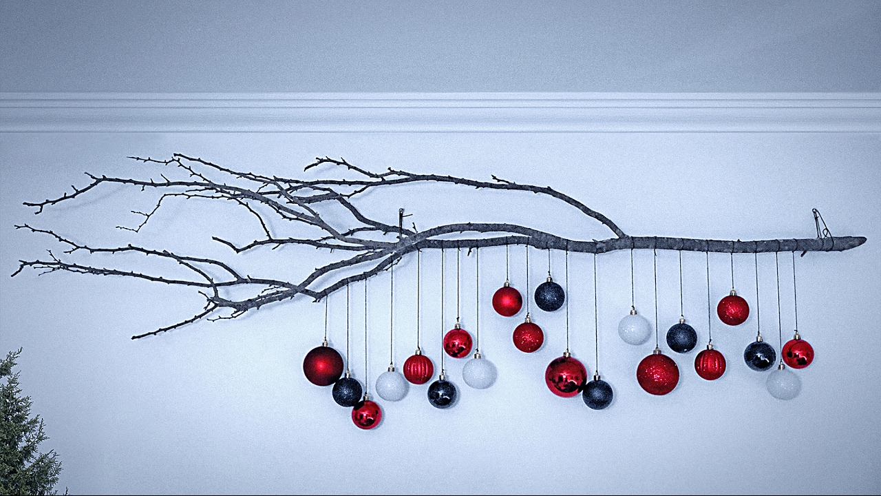 Navidad DIY: Adorno decorativo colgante con rama y esferas Miniserie: 3/3 -  YouTube