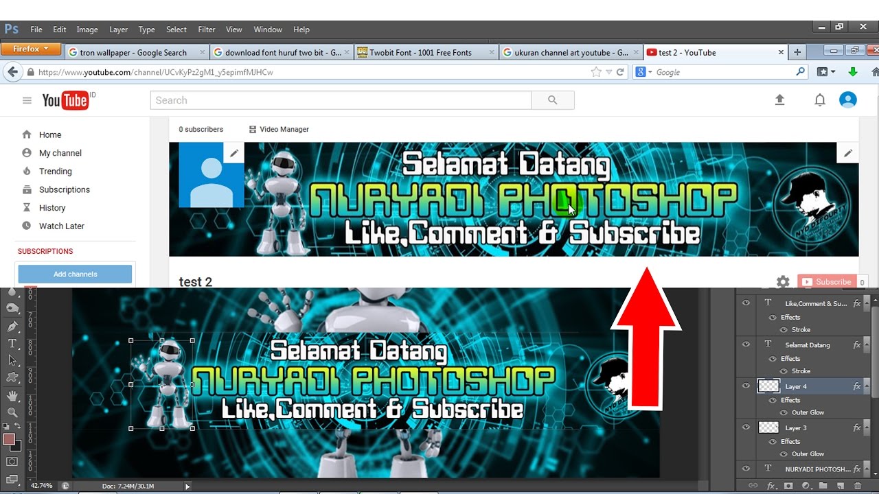 Ukuran background youtube