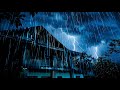 Heavy Rain on a Metal Roof to Sleep Instantly, Rain Sounds &amp; Thunderstorm for Sleeping at Night